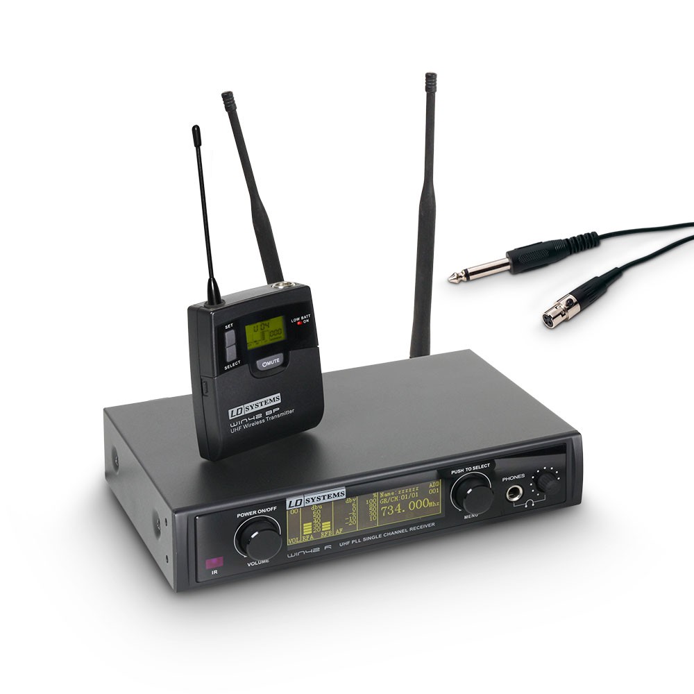 LD Systems WIN 42 BPG - Bezprzewodowy system mikrofonowy z nadajnikiem Beltpack i przewodem gitarowym LD Systems WIN 42 BPG - Bezprzewodowy system mikrofonowy z nadajnikiem Beltpack i przewodem gitarowym
