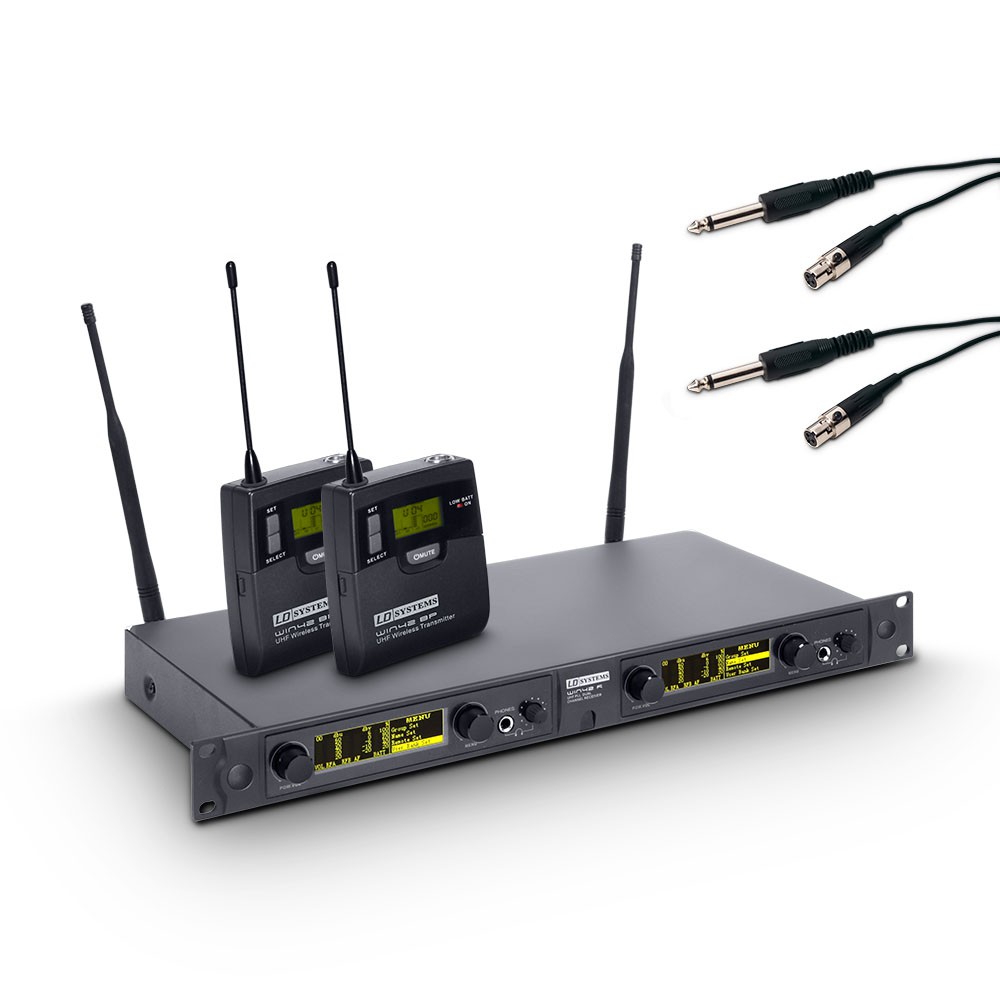 LD Systems WIN 42 BPG 2 - Bezprzewodowy system mikrofonowy z nadajnikiem Beltpack x 2 i przewodem gitarowym x 2 LD Systems WIN 42 BPG 2 - Bezprzewodowy system mikrofonowy z nadajnikiem Beltpack x 2 i przewodem gitarowym x 2