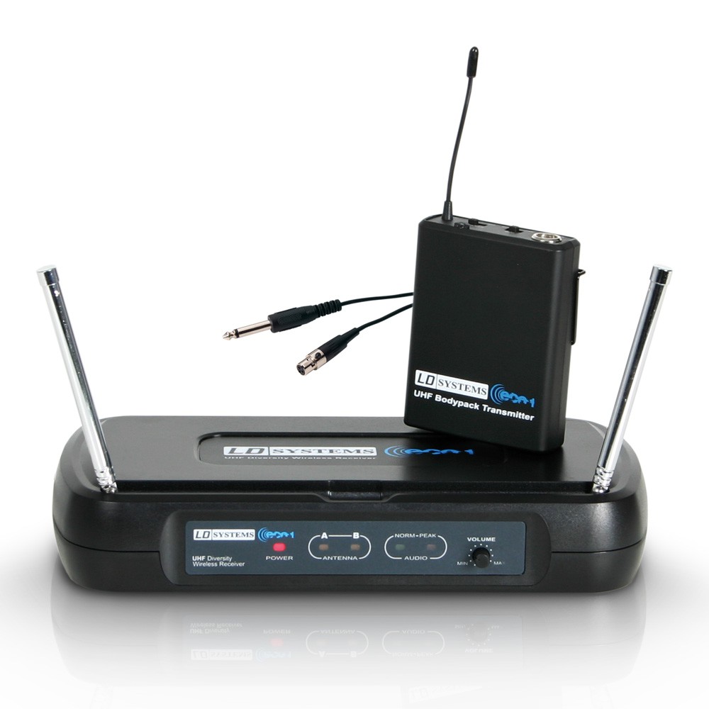 LD Systems ECO 2 BPG 1 - Bezprzewodowy system mikrofonowy z nadajnikiem Beltpack i kablem gitarowym  