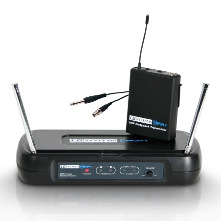 LD Systems ECO 2 BPG 2 - Bezprzewodowy system mikrofonowy z nadajnikiem Beltpack i kablem gitarowym  