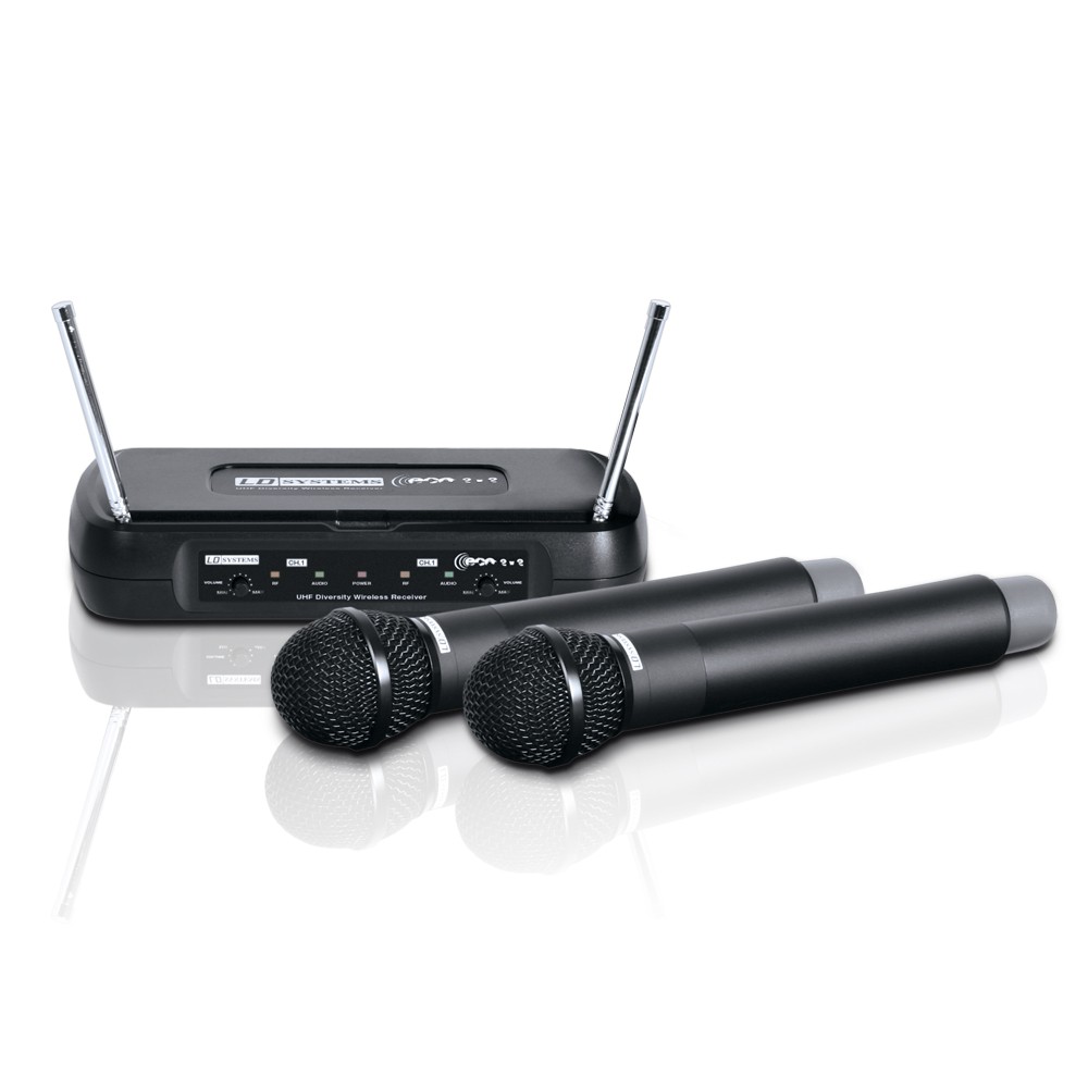 LD Systems ECO 2X2 HHD 1 - Bezprzewodowy system mikrofonowy z ręcznym mikrofonem dynamicznym x 2  
