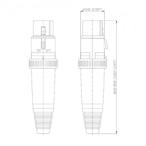 Neutrik C3 FXS - Wtyczka XLR, żeńska, z przełącznikiem ON/OFF  