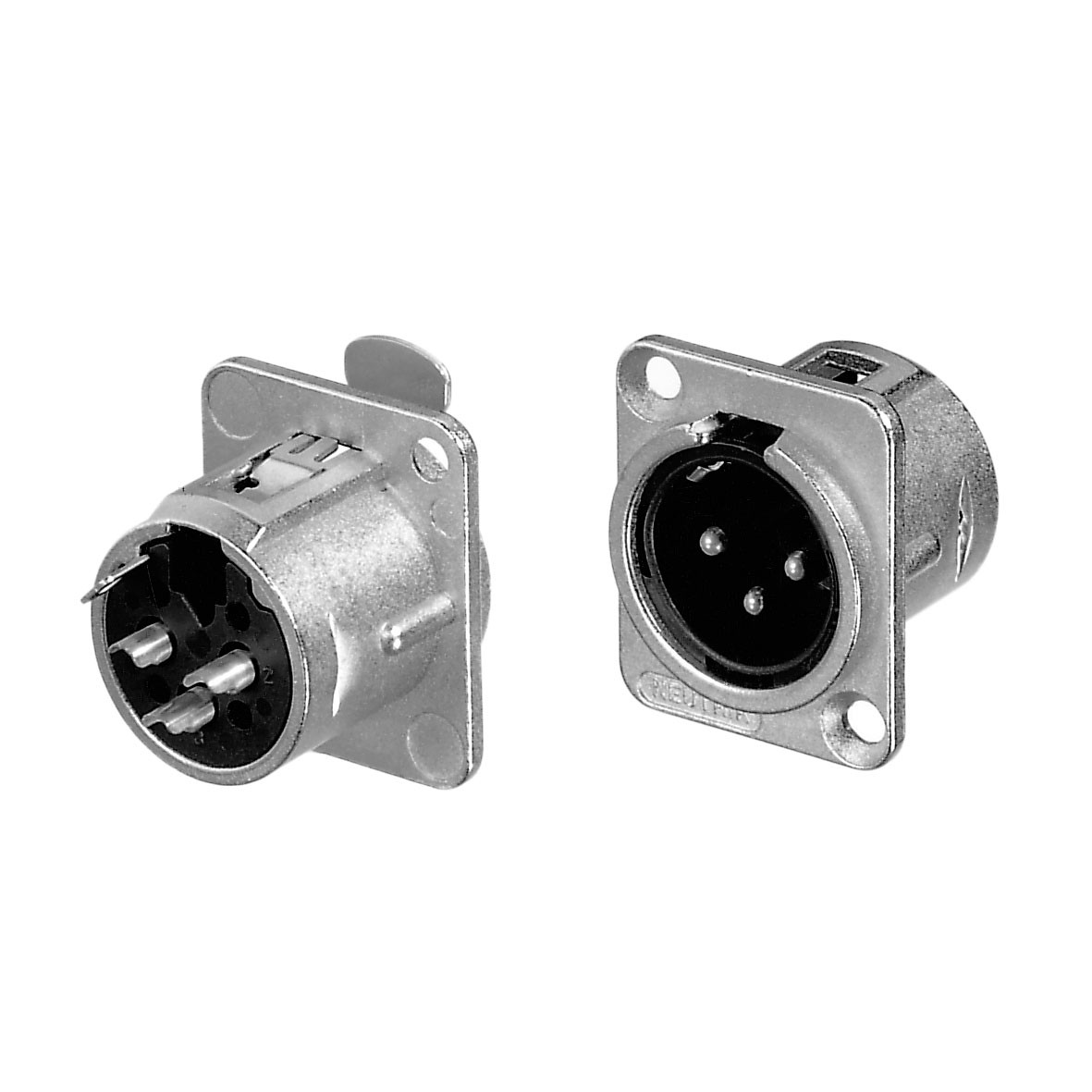 Neutrik C3 MD-L-1 - 3 Pin female XLR Panel-Mount Connector, D-Shaped, Nickel-Plated Neutrik C3 MD-L-1 - 3 Pin female XLR Panel-Mount Connector, D-Shaped, Nickel-Plated