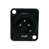 Neutrik C3 MD-L-BAG-1 - 3 Pin female XLR Panel-Mount Connector, D-Shaped, black