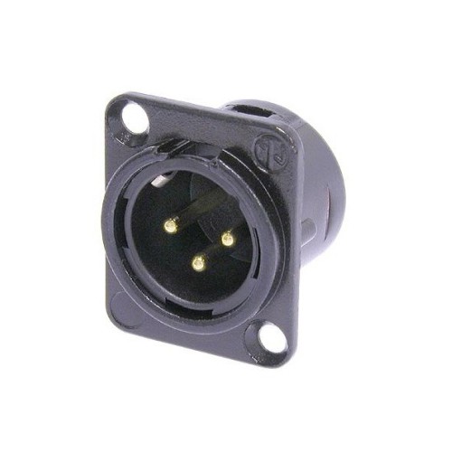 Neutrik C3 MD-L-B-1 - 3 Pin male XLR Panel-Mount Connector with Gold Contacts, black Neutrik C3 MD-L-B-1 - 3 Pin male XLR Panel-Mount Connector with Gold Contacts, black