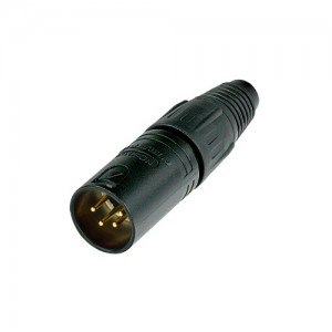 Neutrik C4 MX-B - 4 Pin male XLR Connector with Gold Contacts, black