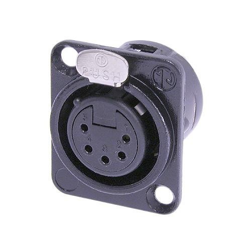 Neutrik NC5FD-L-B-1 - XLR Panel-Mount Connector 5 Pin female, D-shaped, black