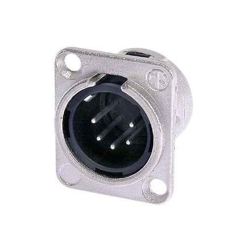 Neutrik NC5MD-L-1 - 5 Pin male Panel Connector with Nickel-Plated Housing, Silver-Plated Contacts and Rear-Mounted Solder Termin Neutrik NC5MD-L-1 - 5 Pin male Panel Connector with Nickel-Plated Housing, Silver-Plated Contacts and Rear-Mounted Solder Termin