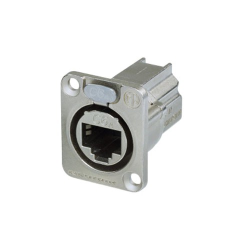 Neutrik E8 FDX-P6 - CAT6A Chassis Connector, Shielded and Nickel-Plated, D-Shaped Neutrik E8 FDX-P6 - CAT6A Chassis Connector, Shielded and Nickel-Plated, D-Shaped
