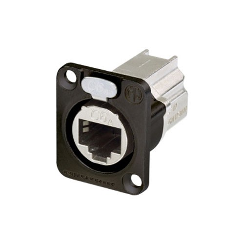 Neutrik E8 FDX-P6-B - Gniazdo montażowe w kształcie D CAT6, czarne Neutrik E8 FDX-P6-B - Gniazdo montażowe w kształcie D CAT6, czarne