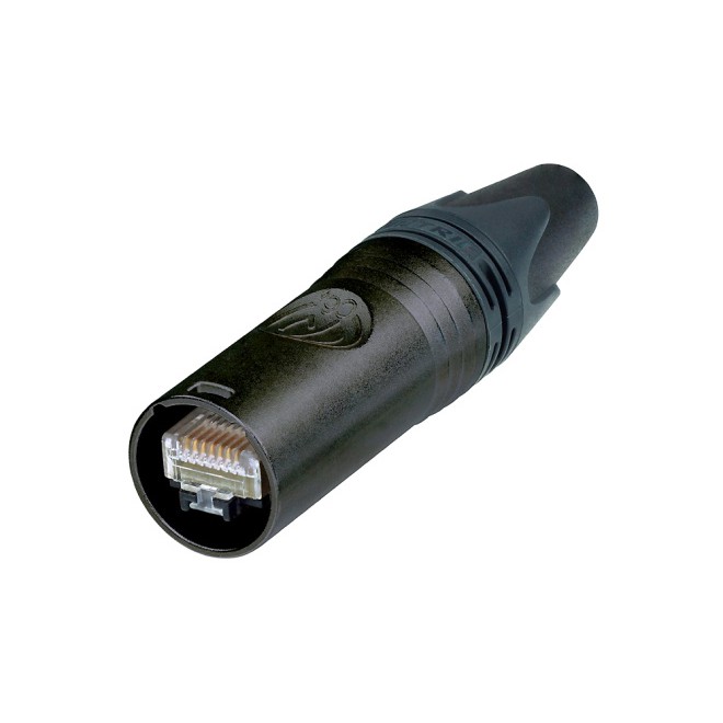 Neutrik NE8MX6-B - etherCON CAT6A Cable Connector Self-Termination, for Insulation Diameter 1.1 mm, black plating Neutrik NE8MX6-B - złącze ethercon na kabel, RJ45 CAT6A obudowa i wtyk, czarne