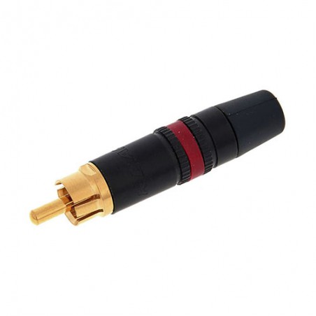 Neutrik NYS373-2 - REAN phono / RCA Connector in Metal Housing with red Coding and gold-plated Contacts