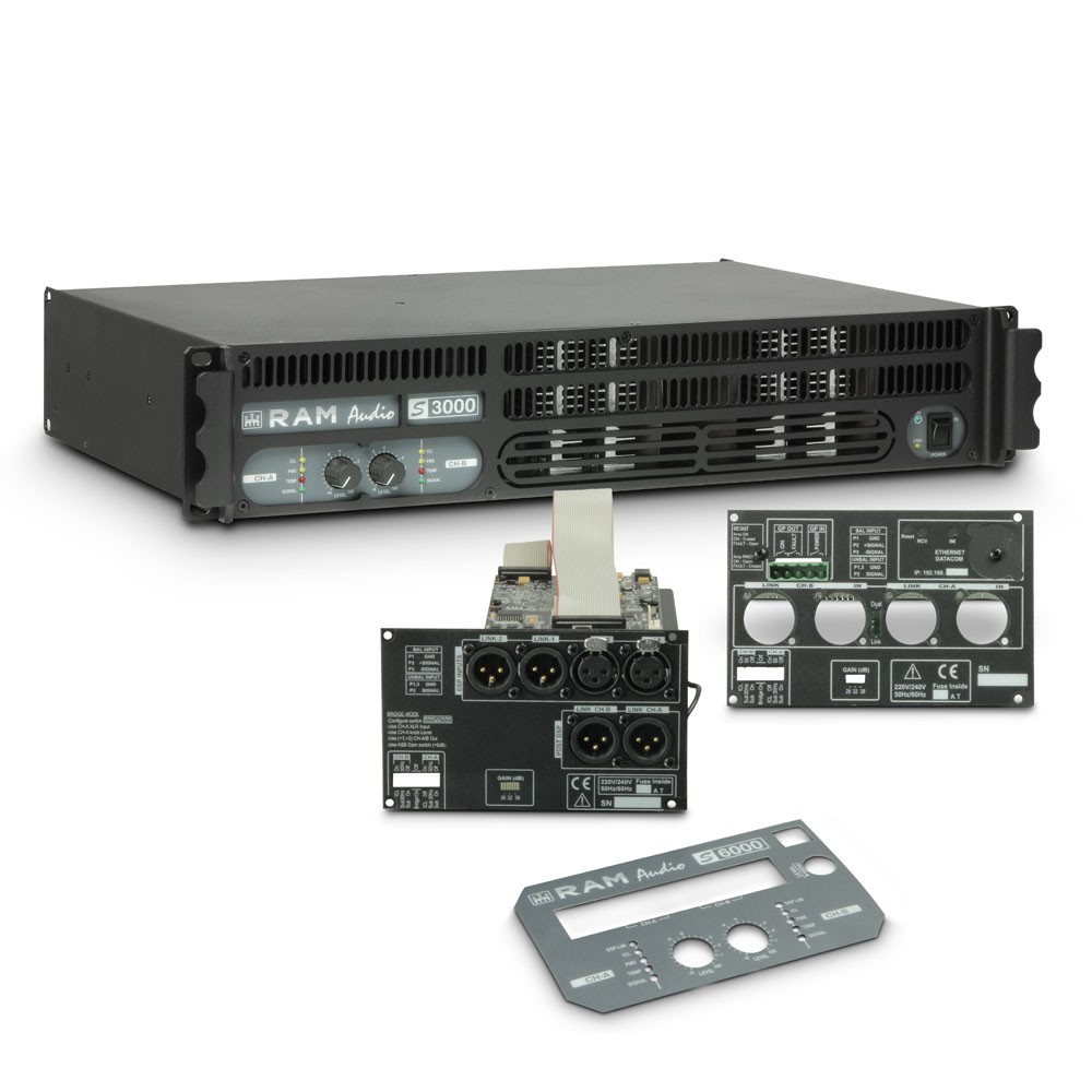 Ram Audio S 3000 DSP GPIO - Końcówka mocy PA 2 x 1570 W, 2 Ω, z modułami DSP i GPIO Ram Audio S 3000 DSP GPIO - Końcówka mocy PA 2 x 1570 W, 2 Ω, z modułami DSP i GPIO