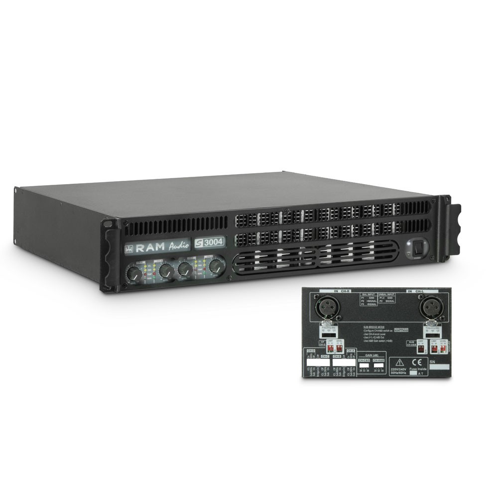 Ram Audio S 3004 X OVER - Końcówka mocy PA 4 x 700 W, 2 Ω, z analogowym modułem procesora Ram Audio S 3004 X OVER - Końcówka mocy PA 4 x 700 W, 2 Ω, z analogowym modułem procesora