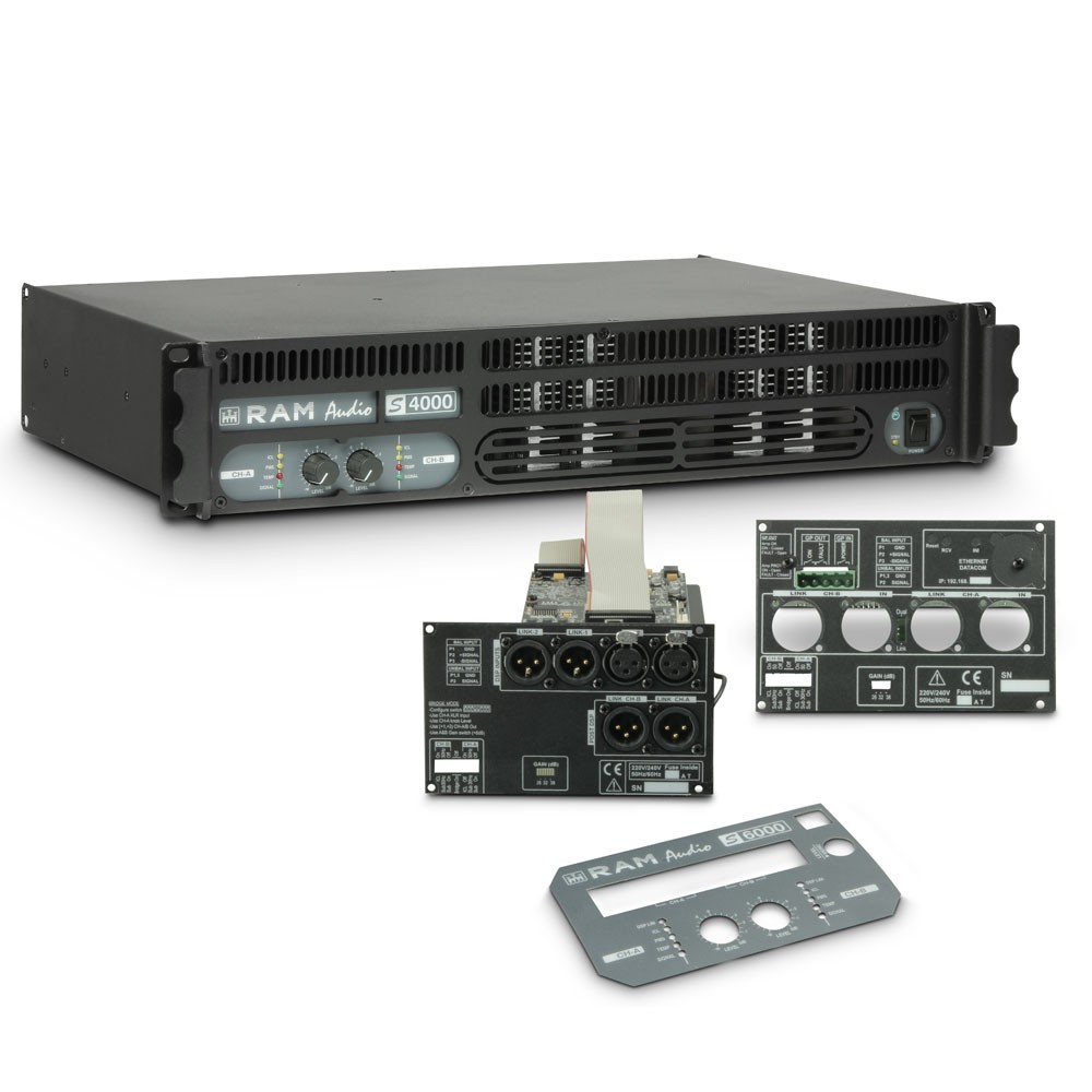 Ram Audio S 4000 DSP GPIO - Końcówka mocy PA 2 x 1950 W, 2 Ω, z modułami DSP i GPIO Ram Audio S 4000 DSP GPIO - Końcówka mocy PA 2 x 1950 W, 2 Ω, z modułami DSP i GPIO