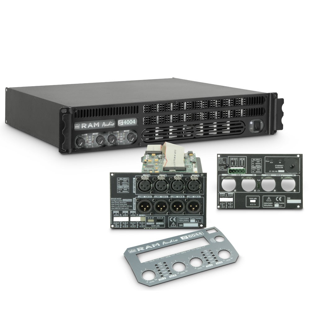 Ram Audio S 4004 DSP GPIO - Końcówka mocy PA 4 x 980 W, 2 Ω, z modułami DSP i GPIO Ram Audio S 4004 DSP GPIO - Końcówka mocy PA 4 x 980 W, 2 Ω, z modułami DSP i GPIO