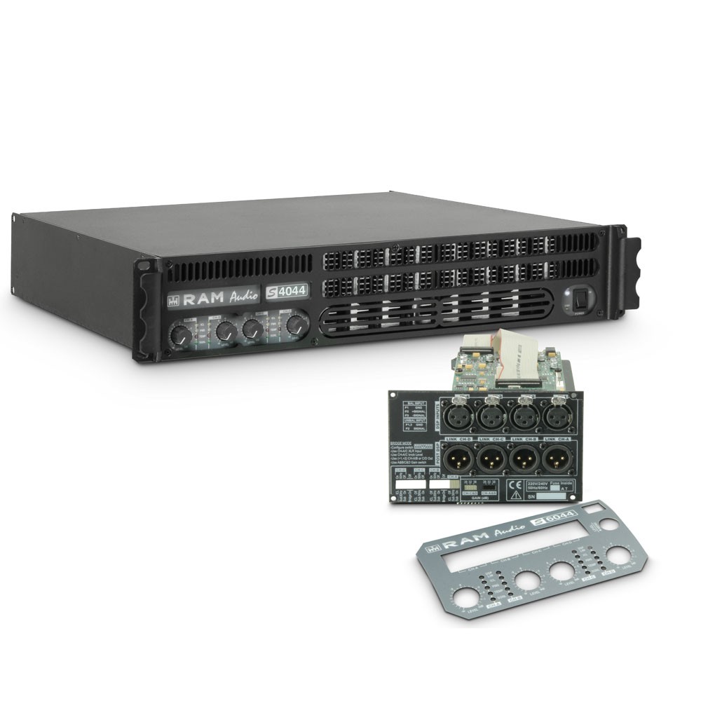 Ram Audio S 4044 DSP - Końcówka mocy PA 4 x 975 W, 4 Ω, z modułem DSP Ram Audio S 4044 DSP - Końcówka mocy PA 4 x 975 W, 4 Ω, z modułem DSP