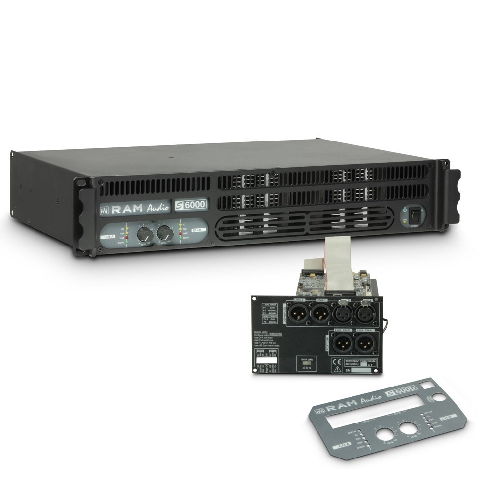 Ram Audio S 6000 DSP - Końcówka mocy PA 2 x 2950 W, 2 Ω, z modułem DSP Ram Audio S 6000 DSP - Końcówka mocy PA 2 x 2950 W, 2 Ω, z modułem DSP