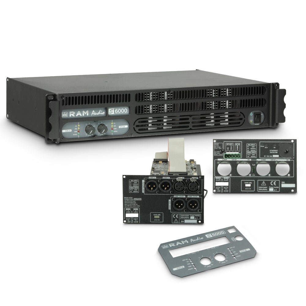 Ram Audio S 6000 DSP GPIO - Końcówka mocy PA 2 x 2950 W, 2 Ω, z modułami DSP i GPIO Ram Audio S 6000 DSP GPIO - Końcówka mocy PA 2 x 2950 W, 2 Ω, z modułami DSP i GPIO