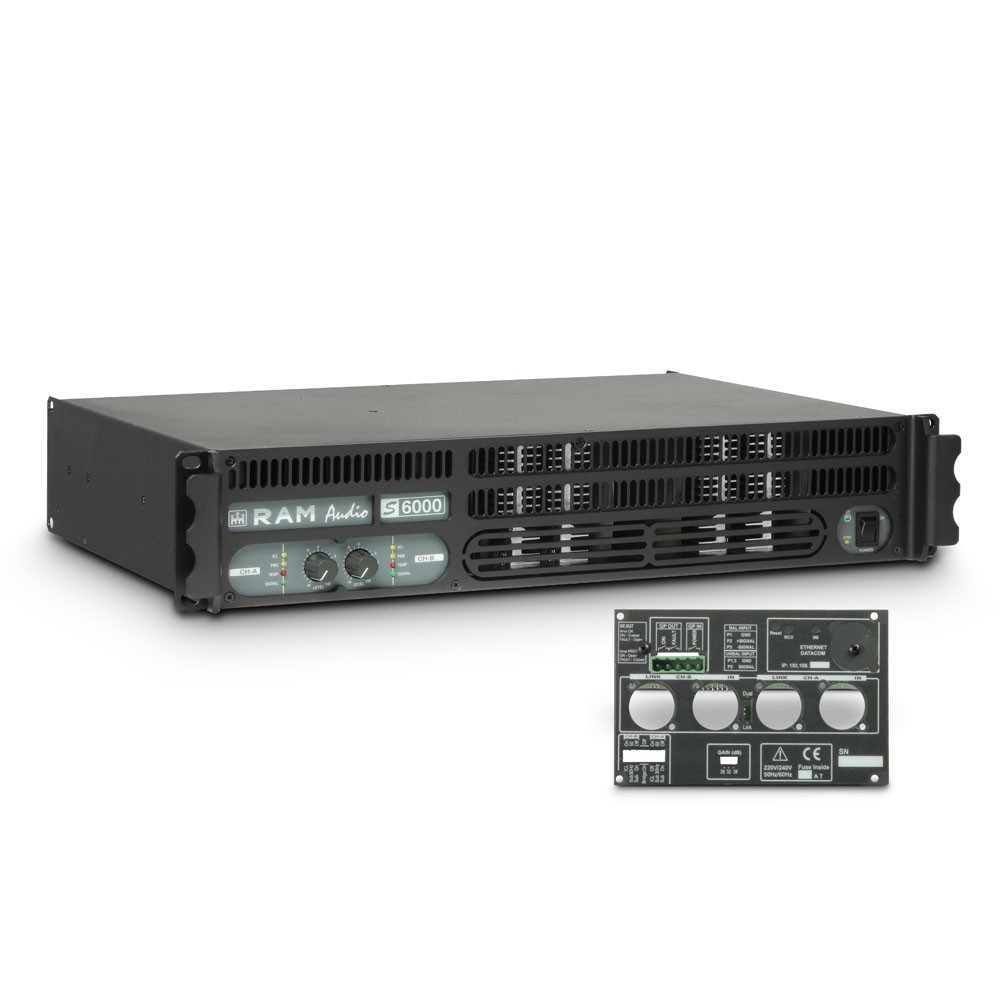 Ram Audio S 6000 GPIO - Końcówka mocy PA 2 x 2950 W, 2 Ω, z modułem GPIO Ram Audio S 6000 GPIO - Końcówka mocy PA 2 x 2950 W, 2 Ω, z modułem GPIO