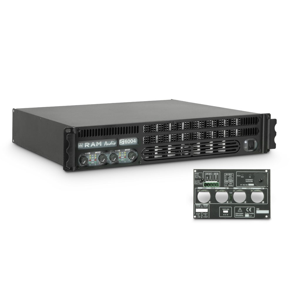 Ram Audio S 6004 GPIO - Końcówka mocy PA 4 x 1440 W, 2 Ω, z modułem GPIO Ram Audio S 6004 GPIO - Końcówka mocy PA 4 x 1440 W, 2 Ω, z modułem GPIO
