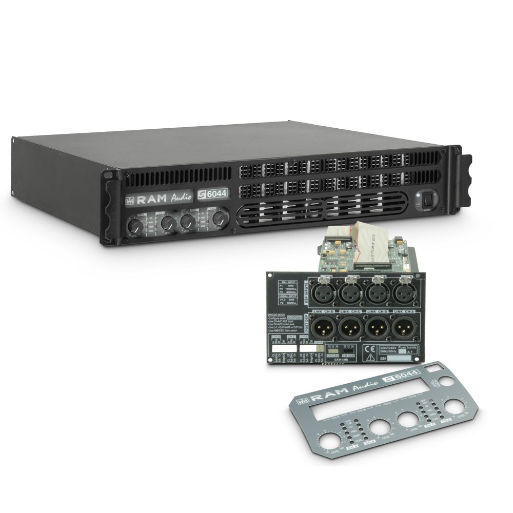 Ram Audio S 6044 DSP - Końcówka mocy PA 4 x 1480 W, 4 Ω, z modułem DSP Ram Audio S 6044 DSP - Końcówka mocy PA 4 x 1480 W, 4 Ω, z modułem DSP