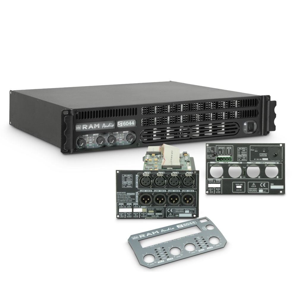 Ram Audio S 6044 DSP GPIO - Końcówka mocy PA 4 x 1480 W, 4 Ω, z modułami DSP i GPIO Ram Audio S 6044 DSP GPIO - Końcówka mocy PA 4 x 1480 W, 4 Ω, z modułami DSP i GPIO