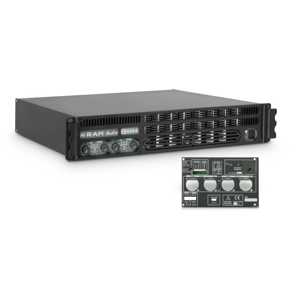 Ram Audio S 6044 GPIO - Końcówka mocy PA 4 x 1480 W, 4 Ω, z modułem GPIO Ram Audio S 6044 GPIO - Końcówka mocy PA 4 x 1480 W, 4 Ω, z modułem GPIO