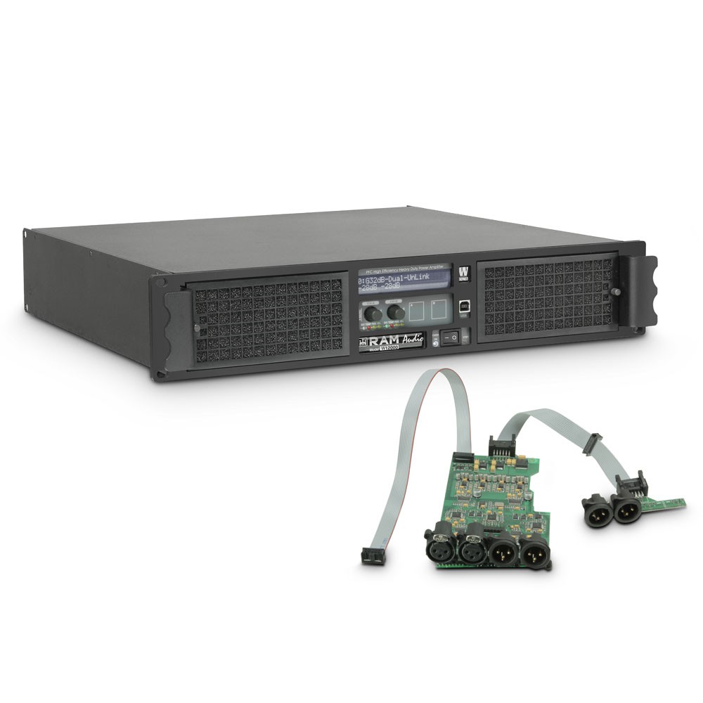 Ram Audio W 12000 DSP - Końcówka mocy PA 2 x 5900 W, 2 Ω, z modułem DSP Ram Audio W 12000 DSP - Końcówka mocy PA 2 x 5900 W, 2 Ω, z modułem DSP