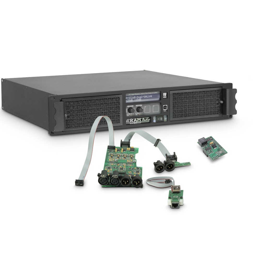 Ram Audio W 12000 DSP E AES - Końcówka mocy PA 2 x 5900 W, 2 Ω, z modułami DSP i Ethernet oraz cyfrowym wejściem AES/EBU Ram Audio W 12000 DSP E AES - Końcówka mocy PA 2 x 5900 W, 2 Ω, z modułami DSP i Ethernet oraz cyfrowym wejściem AES/EBU