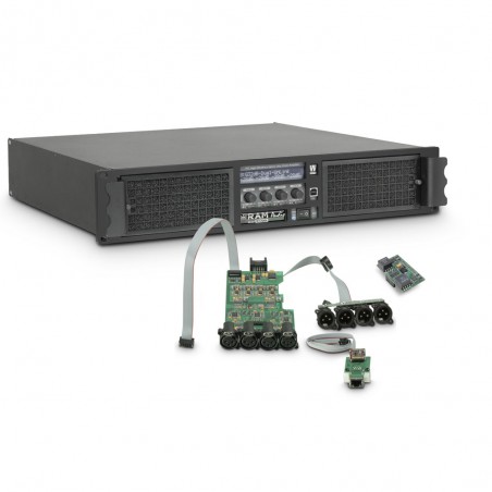 Ram Audio W 12004 DSP E AES - Końcówka mocy PA 4 x 3025 W, 2 Ω, z modułami DSP i Ethernet oraz cyfrowym wejściem AES/EBU  