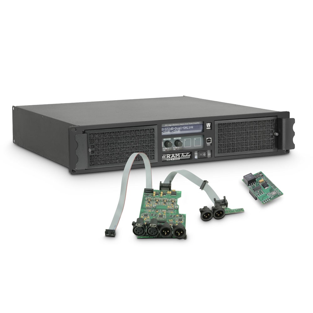Ram Audio W 9000 DSP AES - Końcówka mocy PA 2 x 4400 W, 2 Ω, z modułem DSP i cyfrowym wejściem AES/EBU  