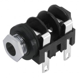 Neutrik MJ 4HC-S - Gniazdo 6,3 mm, jack, mono, czarne, przełącznik