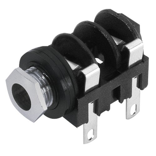 Neutrik MJ 4HC-S - Gniazdo 6,3 mm, jack, mono, czarne, przełącznik