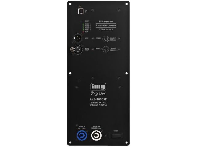 Monacor AKB-400DSP - Aktywny moduł wzmacniacza 400W<sub>RMS</sub>, z procesorem DSP Monacor AKB-400DSP - Aktywny moduł wzmacniacza 400W RMS, z procesorem DSP