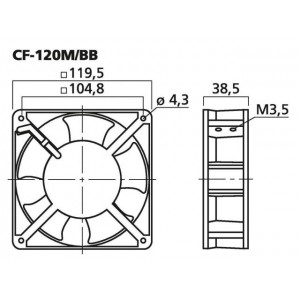 Monacor CF-120M/BB - Wentylator