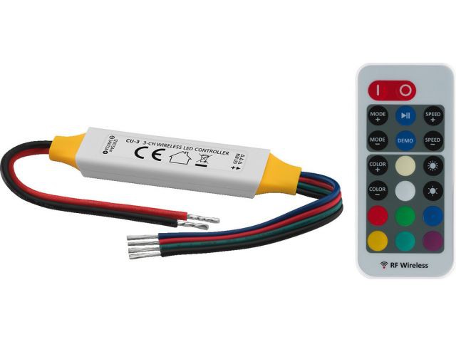 Monacor CU-3 - 3-kanałowy, bezprzewodowy kontroler diodowy Monacor CU-3 - 3-kanałowy, bezprzewodowy kontroler diodowy