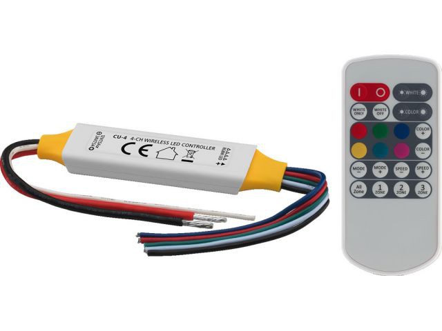 Monacor CU-4 - 4-kanałowy, bezprzewodowy kontroler diodowy Monacor CU-4 - 4-kanałowy, bezprzewodowy kontroler diodowy