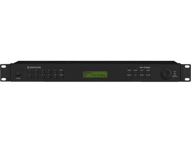 Monacor FM-102DAB - Cyfrowy tuner stereo, do odbioru pasma FM oraz DAB+