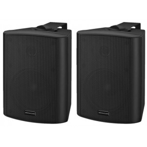 Monacor MKA-50SET/SW - Para 2-drożnych zestawów głośnikowych stereo, aktywny i pasywny, 2 x 20W RMS