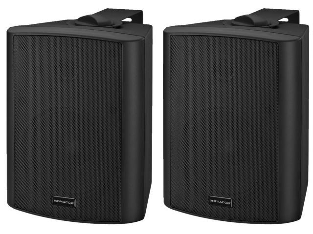 Monacor MKA-50SET/SW - Para 2-drożnych zestawów głośnikowych stereo, aktywny i pasywny, 2 x 20W<sub>RMS</sub> Monacor MKA-50SET/SW - Para 2-drożnych zestawów głośnikowych stereo, aktywny i pasywny, 2 x 20W RMS
