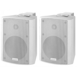 Monacor MKA-50SET/WS - Para 2-drożnych zestawów głośnikowych stereo, aktywny i pasywny, 2 x 20W RMS