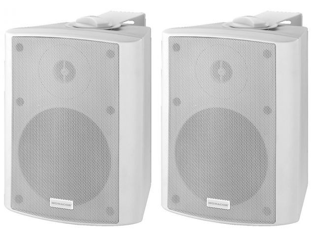 Monacor MKA-50SET/WS - Para 2-drożnych zestawów głośnikowych stereo, aktywny i pasywny, 2 x 20W<sub>RMS</sub> Monacor MKA-50SET/WS - Para 2-drożnych zestawów głośnikowych stereo, aktywny i pasywny, 2 x 20W RMS
