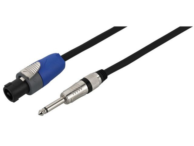 Monacor MSCN-8050/SW - Kabel głośnikowy, 5m, 2-polowy wtyk NEUTRIK SPEAKON/wtyk 6.3mm