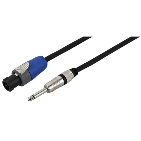 Monacor MSCN-8050/SW - Kabel głośnikowy, 5m, 2-polowy wtyk NEUTRIK SPEAKON/wtyk 6.3mm