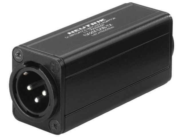Monacor NA-2MD0BTX - Przejściówka symetryzująca NEUTRIK XLR/gniazdo RCA z separacją masy Neutrik NA-2MD0BTX - Przejściówka symetryzująca XLR/gniazdo RCA z separacją masy