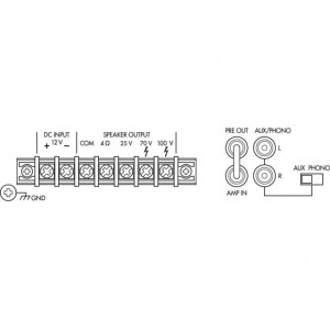 Monacor PA-803USB - Wzmacniacz miksujący PA, mono