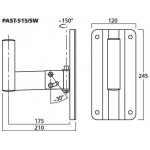 Monacor PAST-515/SW - Uchwyt ścienny do zestawów głośnikowych