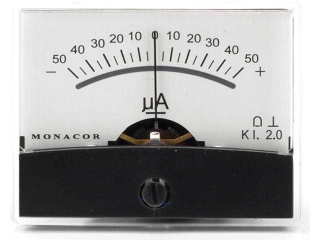 Monacor PM-2/+-50UA - Mierniki z ruchomą cewką Monacor PM-2/+-50UA - Mierniki z ruchomą cewką