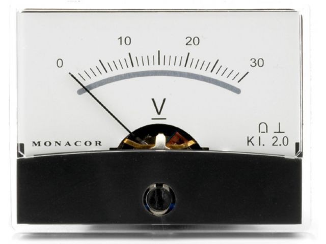 Monacor PM-2/30V - Mierniki z ruchomą cewką Monacor PM-2/30V - Mierniki z ruchomą cewką